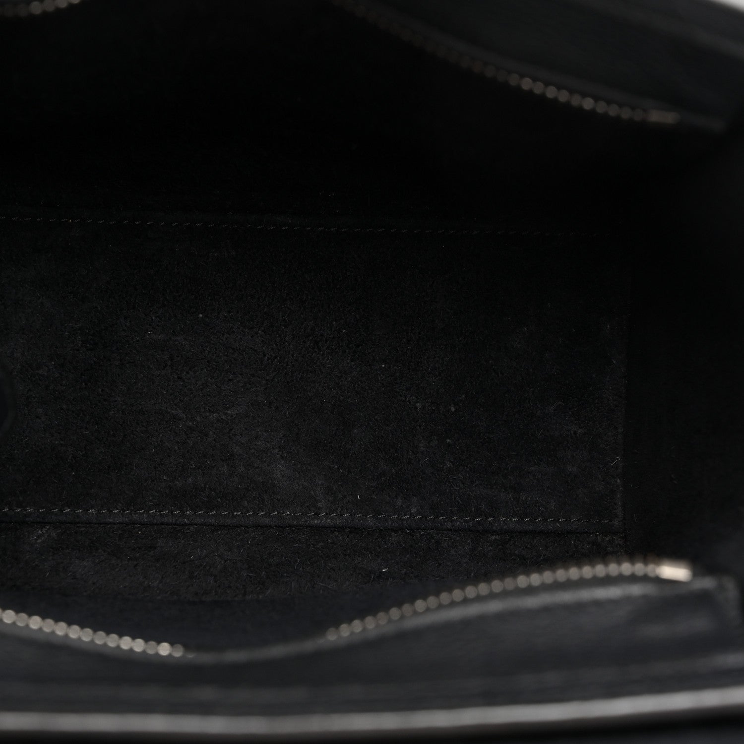 Celine Drummed Calfskin Nano Luggage Black 5 of 12