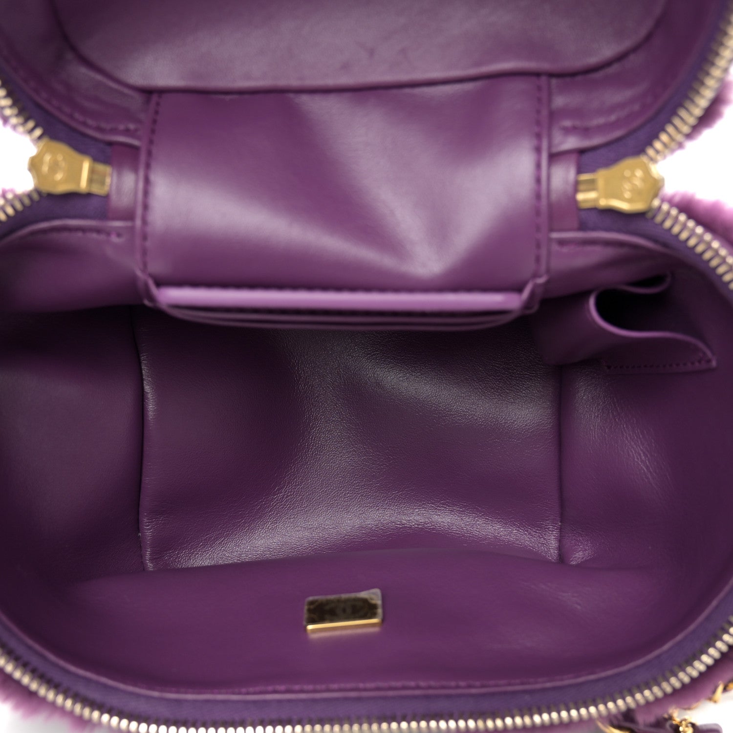 Chanel Shearling Lambskin Quilted Small Vanity Case Purple 6 of 12