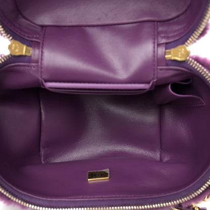 Chanel Shearling Lambskin Quilted Small Vanity Case Purple 6 of 12