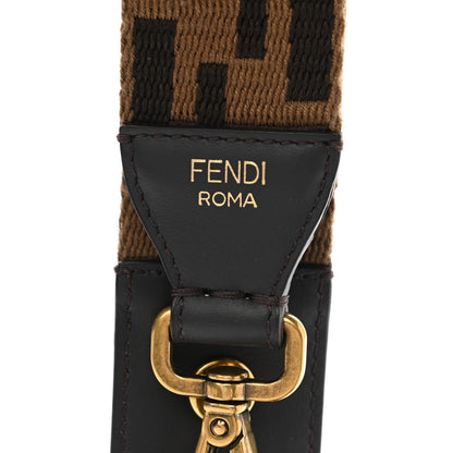 Fendi Ribbon Vitello Century FF 1974 Flat Studded Strap You Fango Marrone Ebano 3 of 6