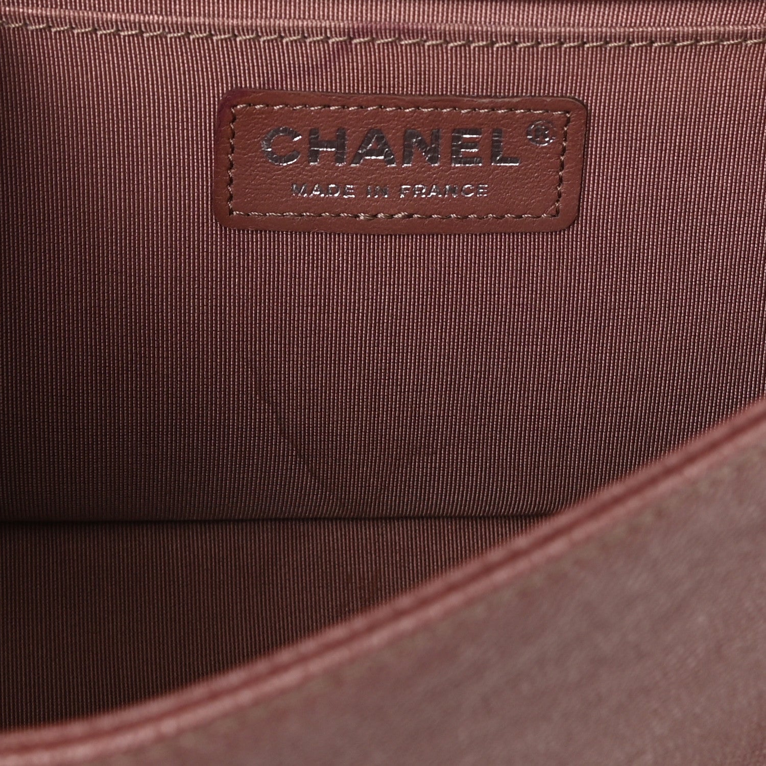 Chanel Metallic Caviar Chevron Quilted Medium Boy Flap Dark Pink 11 of 11