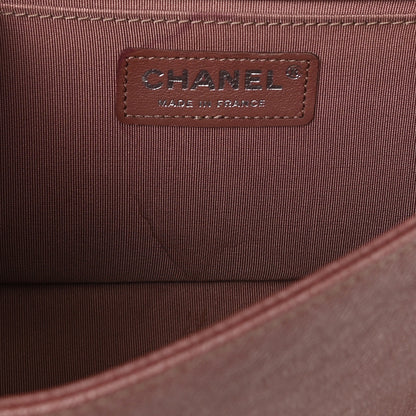 Chanel Metallic Caviar Chevron Quilted Medium Boy Flap Dark Pink 11 of 11