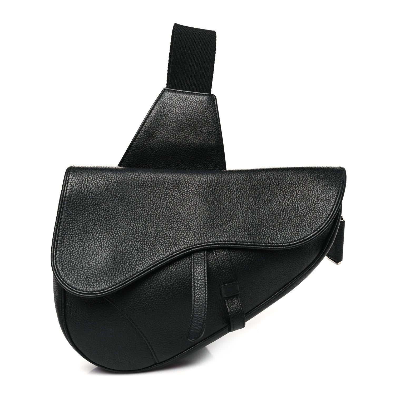 Christian Dior Grained Calfskin Mens Saddle Bag Black 1 of 10