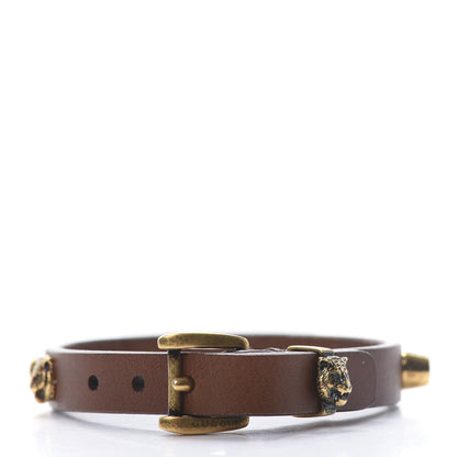 Gucci Calfskin Feline Heads Bracelet Brown 3 of 6