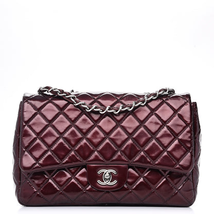 Chanel Patent Quilted Jumbo Single Flap Bordeaux 1 of 9