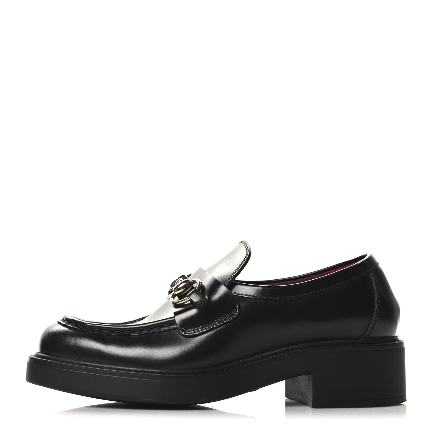 Gucci Cordovan Lux Horsebit Womens Lug Sole Loafers 35.5 Black 1 of 9
