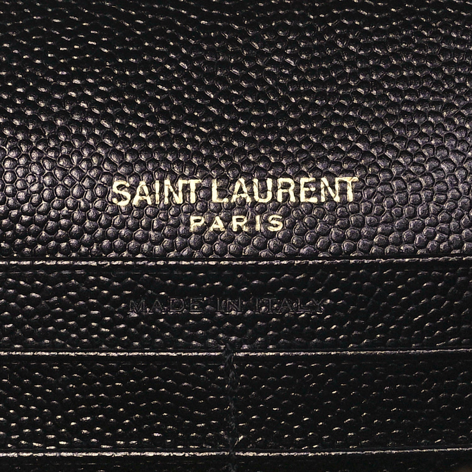 Saint Laurent Grain De Poudre Matelasse Chevron Monogram Chain Wallet Black 6 of 12