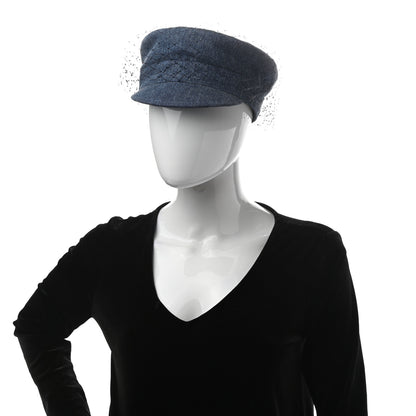 Christian Dior Denim Arty Veil Cap 58 Blue 2 of 10