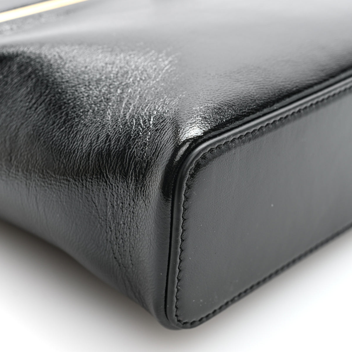 Celine Glossy Lambskin Vanity Frame Rectangle Bag Black 9 of 10