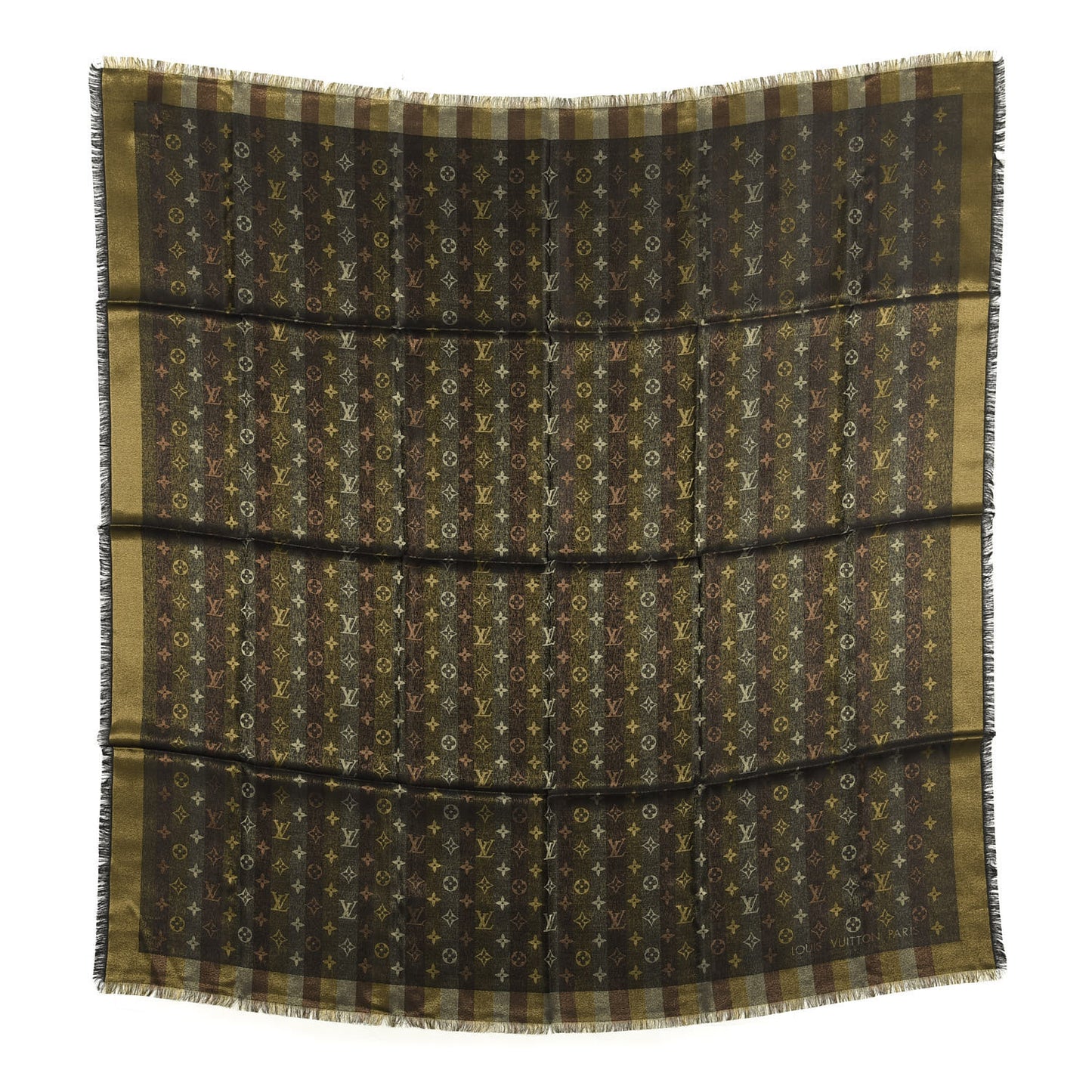 Silk Lurex Wool So Shine Monogram Shawl Black