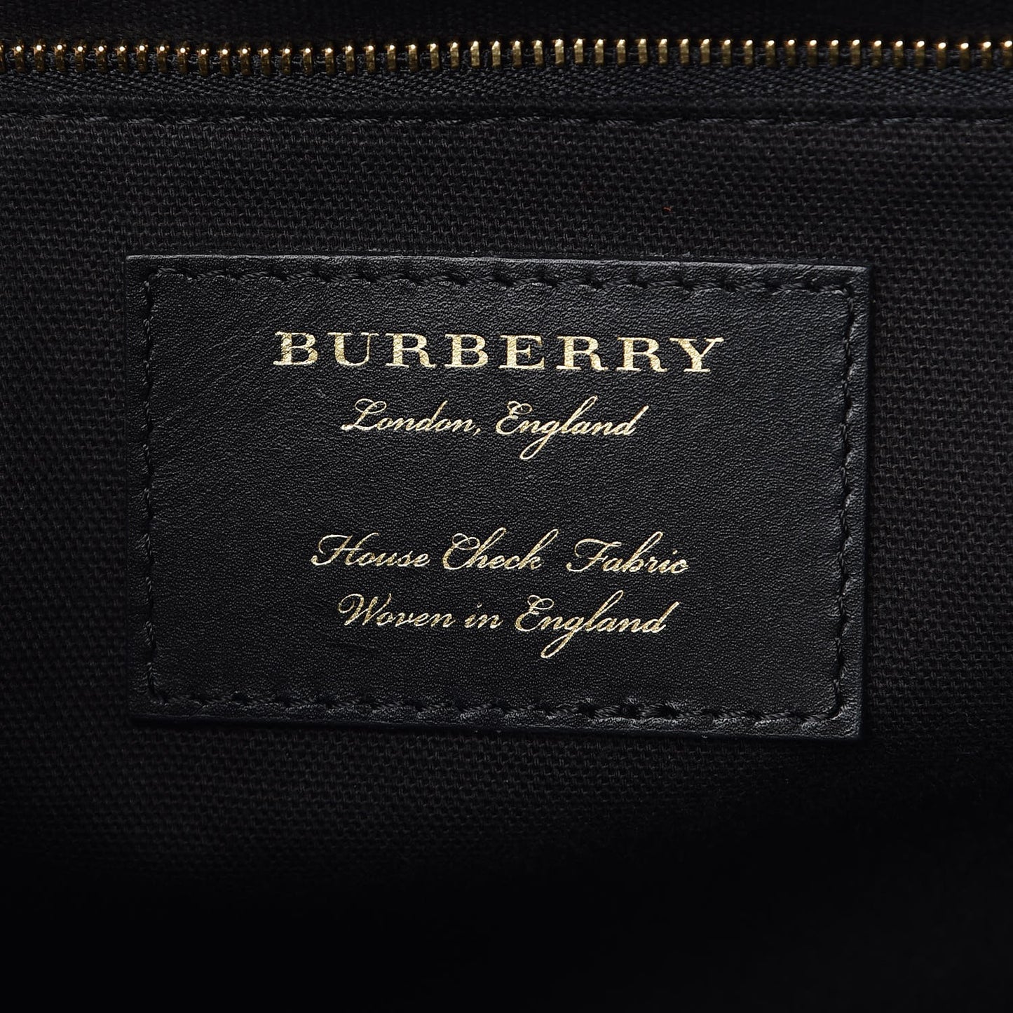 Grainy Calfskin House Check Large Banner Tote Black