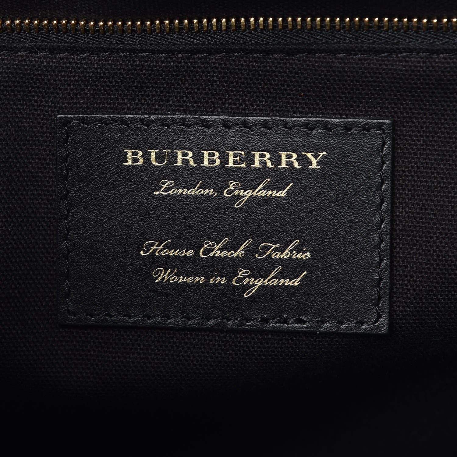 Burberry Grainy Calfskin House Check Large Banner Tote Black 8 of 9