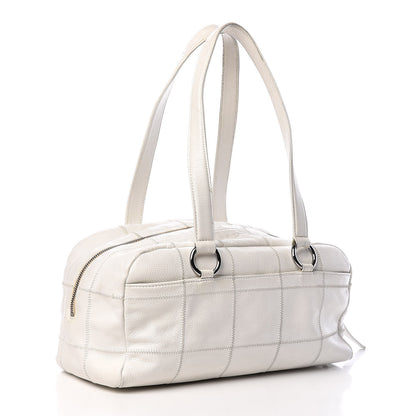 Chanel Caviar Square Stitched Bowler White 3 of 11