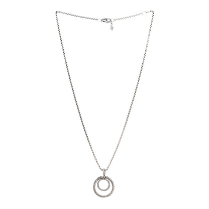 David Yurman Sterling Silver Diamond Mobile Circle Pendant Necklace 2 of 4