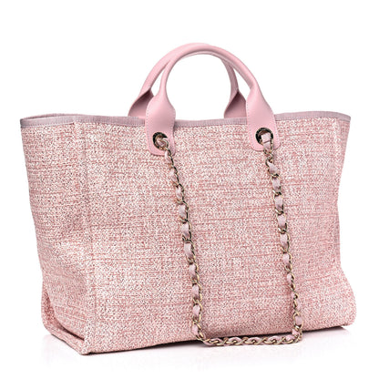 Chanel Lurex Boucle Deauville Medium Tote Pink 2 of 4