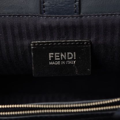 Fendi Vitello Elite Calfskin Colorblock Petite 2Jours Tote Blue Multicolor 6 of 20