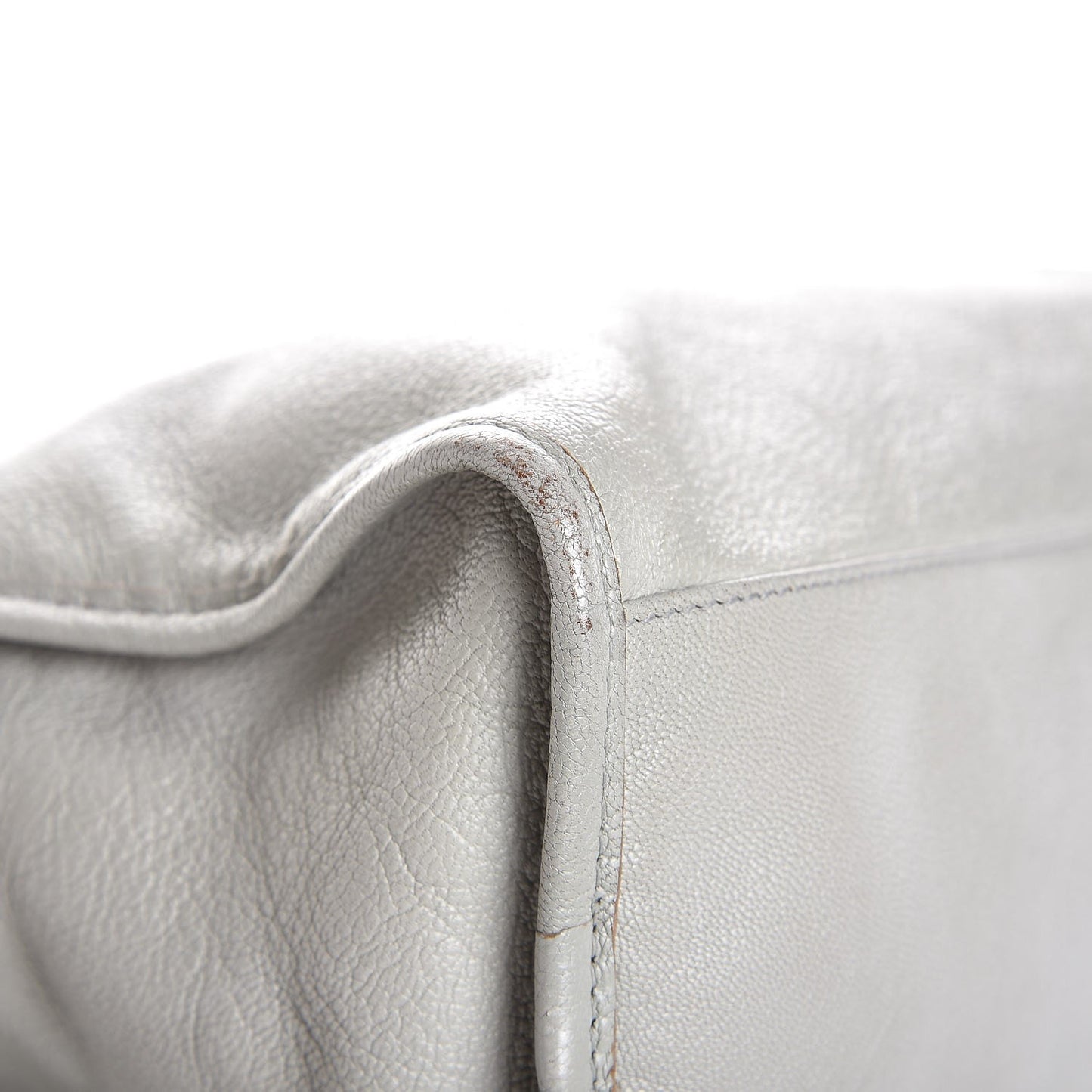 Chevre Gold Metallic Edge Hardware City Gris Perle