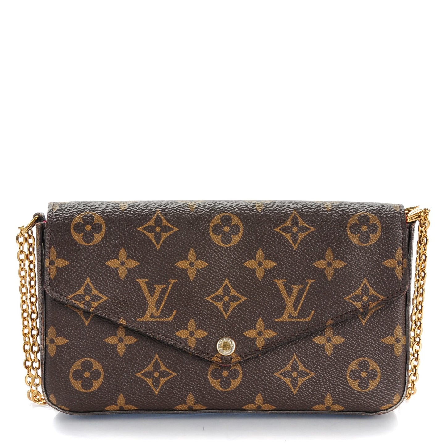 Monogram Pochette Felicie Chain Wallet Fuchsia