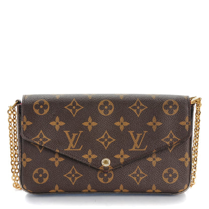 Louis Vuitton Monogram Pochette Felicie Chain Wallet Fuchsia 1 of 9