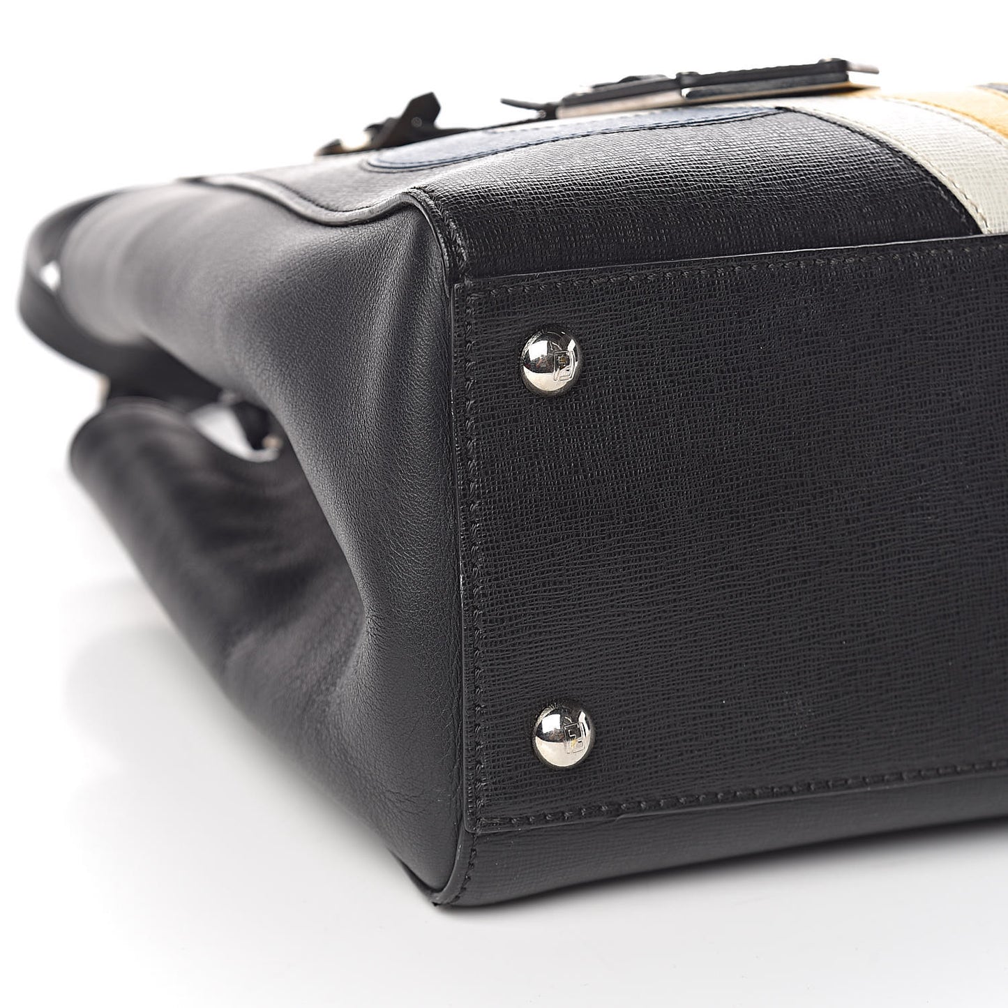 Saffiano Monster Colorblock Petite 2Jours Tote Black