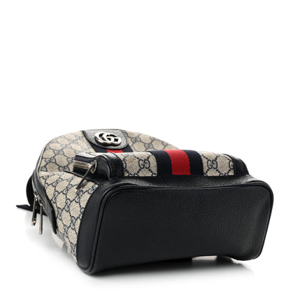 Gucci GG Supreme Monogram Textured Dollar Calfskin Web Small Ophidia Day Backpack Beige Blue Black 4 of 10