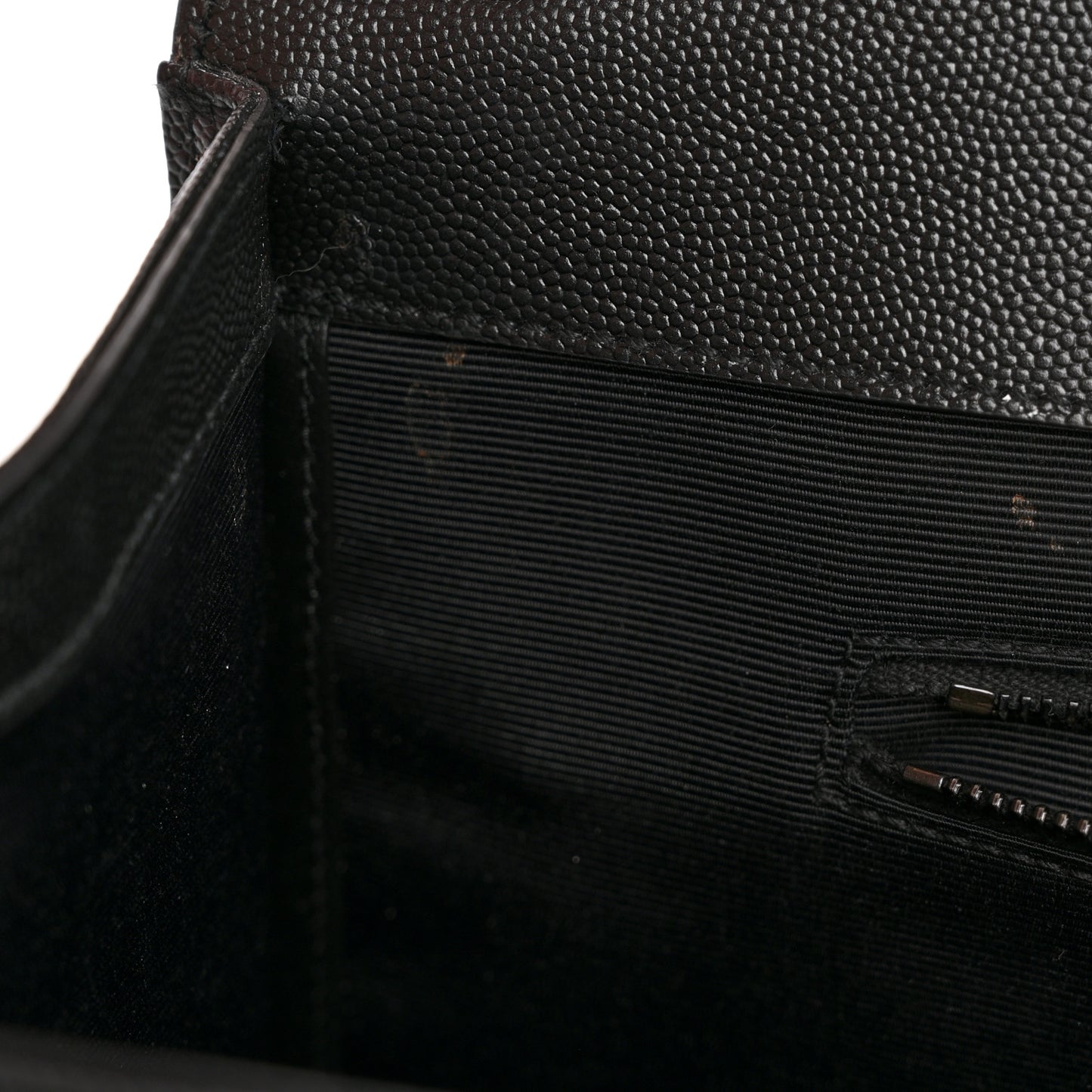 Grain De Poudre Textured Mixed Matelasse Large Triquilt Monogram Monochrome Satchel Black