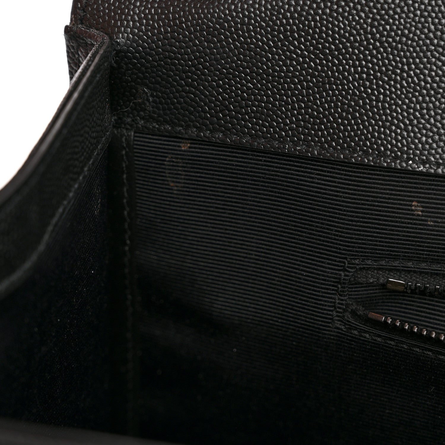 Saint Laurent Grain De Poudre Textured Mixed Matelasse Large Triquilt Monogram Monochrome Satchel Black 11 of 15