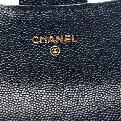 Chanel Caviar Quilted Flap Card Holder Wallet Navy Blue 7 of 8