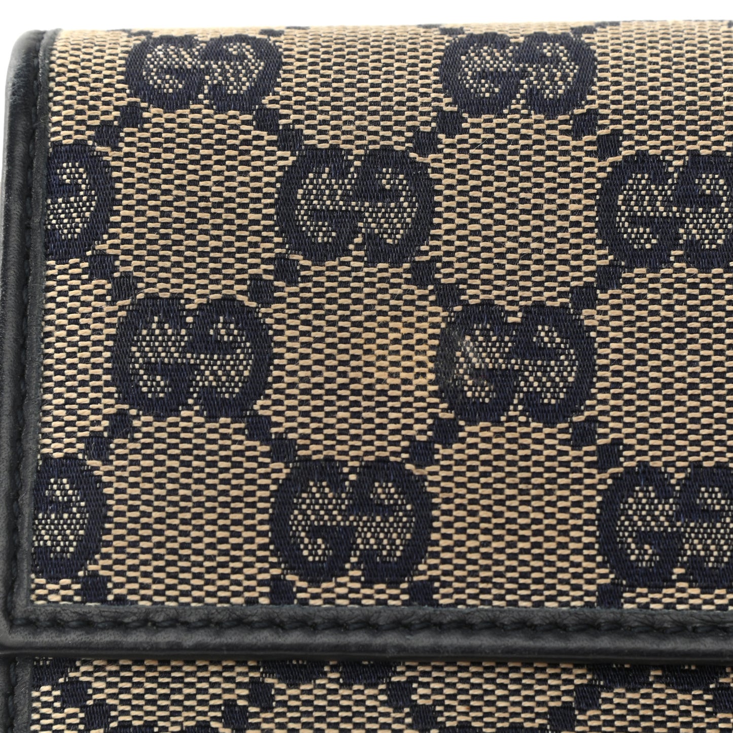 GG Supreme Monogram Dice Chain Wallet Beige Blue