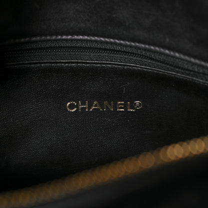 Chanel Lambskin Chevron Quilted Top Handle Bag Black 5 of 17