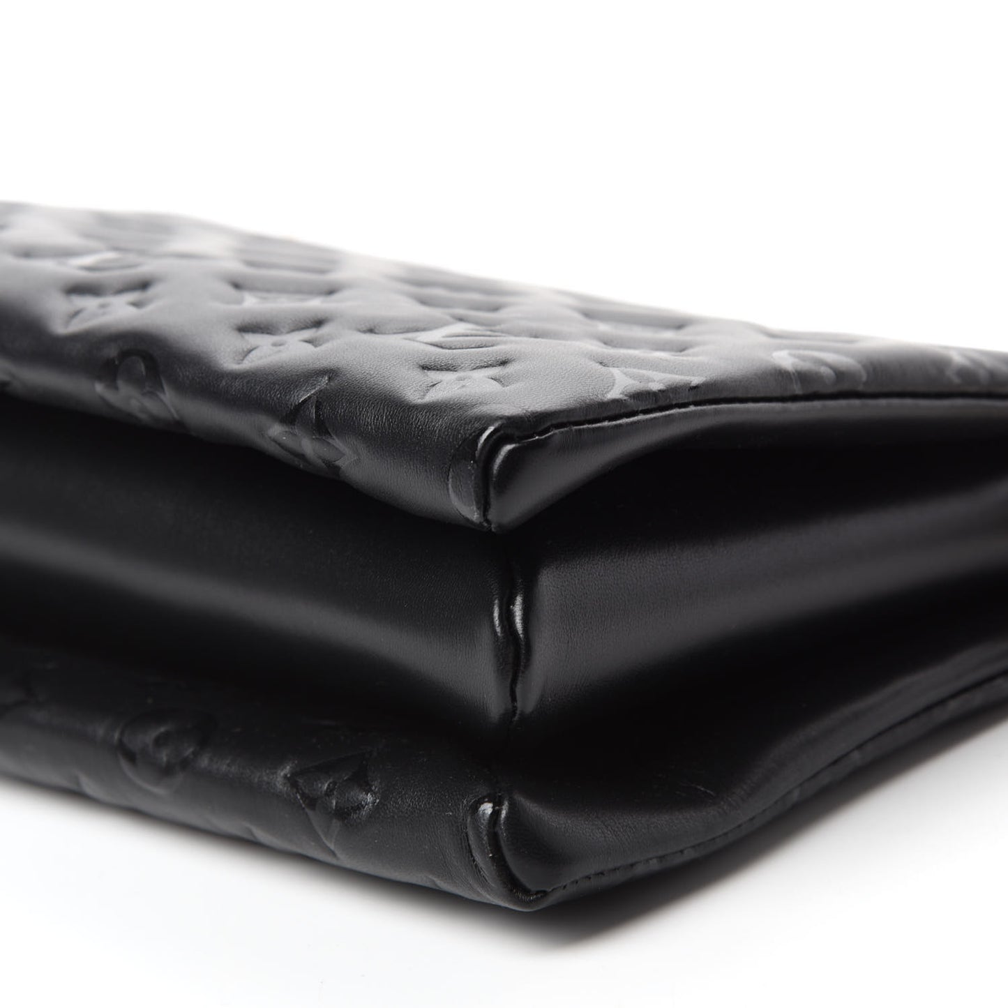 Lambskin Embossed Monogram Coussin PM Black