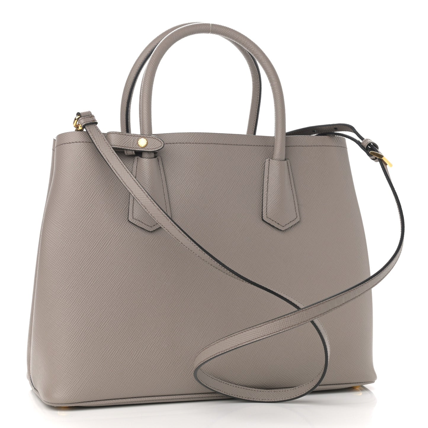 Saffiano Cuir Medium Double Bag Argilla