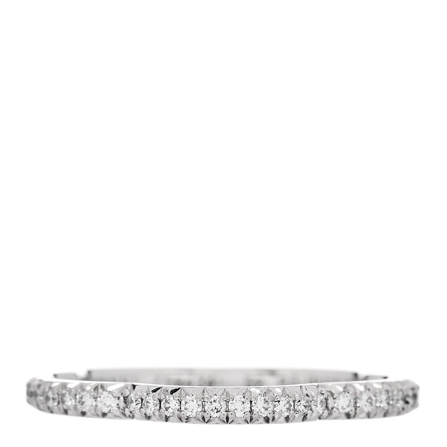 Chanel 18K White Gold Diamond Camellia Pave Band Ring 52 6 1 of 5