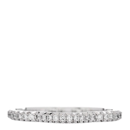 Chanel 18K White Gold Diamond Camellia Pave Band Ring 52 6 1 of 5