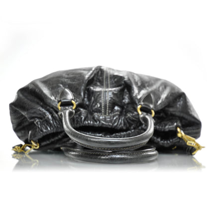Miu Miu Leather Gathered Tote Black 6 of 9