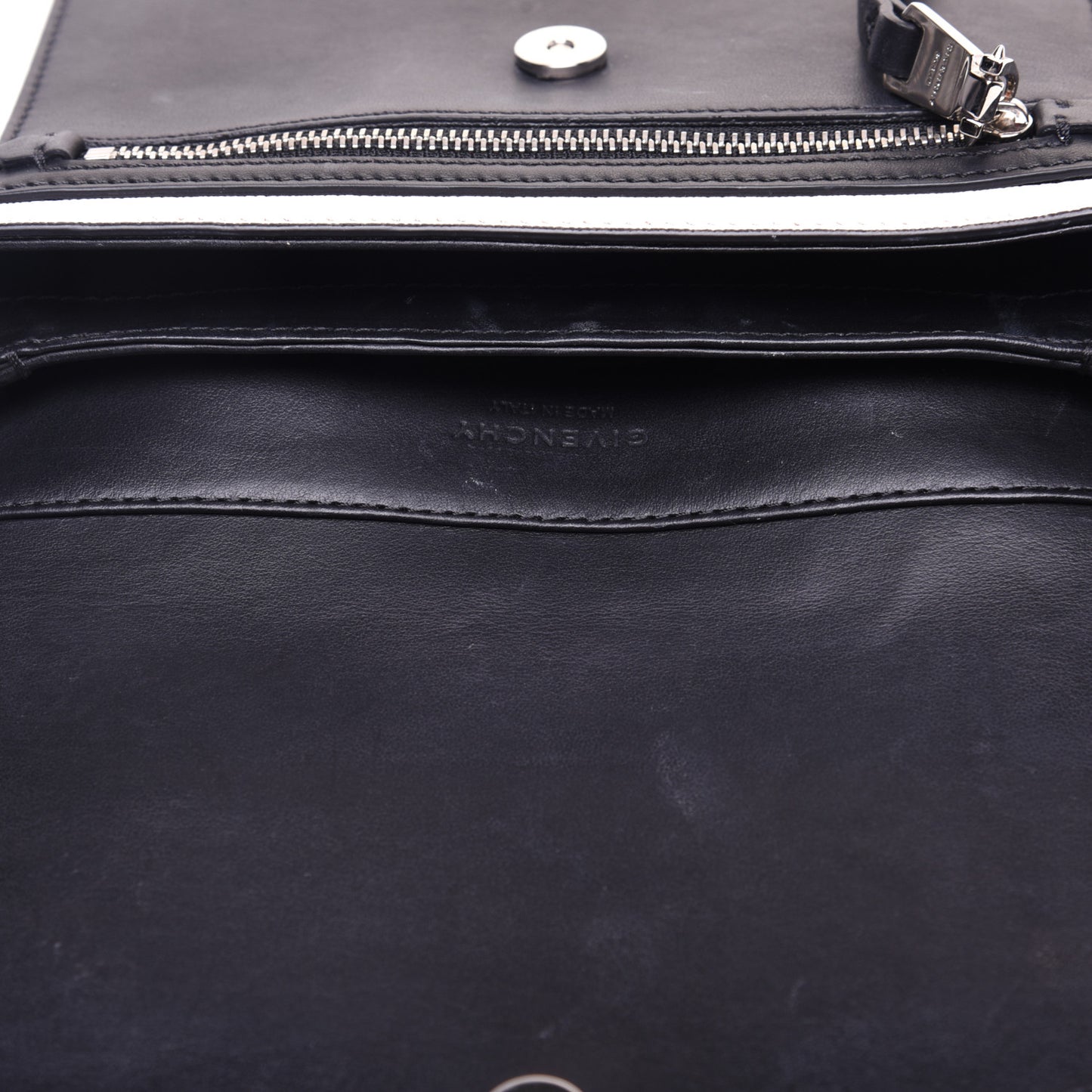 Calfskin Duetto Crossbody Bag White Black