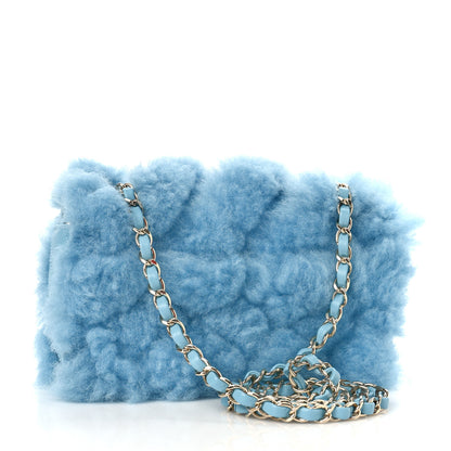 Chanel Shearling Lambskin Quilted Flap Blue 3 of 10