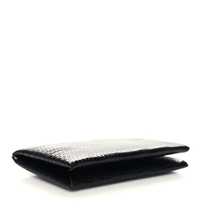 Hermes Lizard Calvi Card Case Black 4 of 10