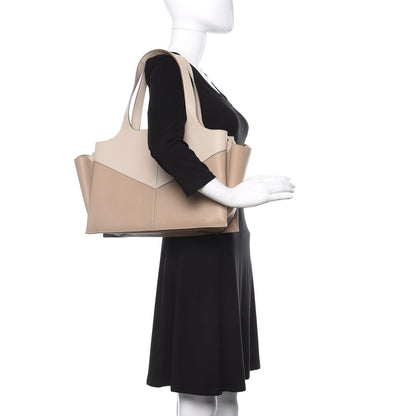 Celine Calfskin Bi-Color Medium Tri-Fold Bag Pale Beige 2 of 11