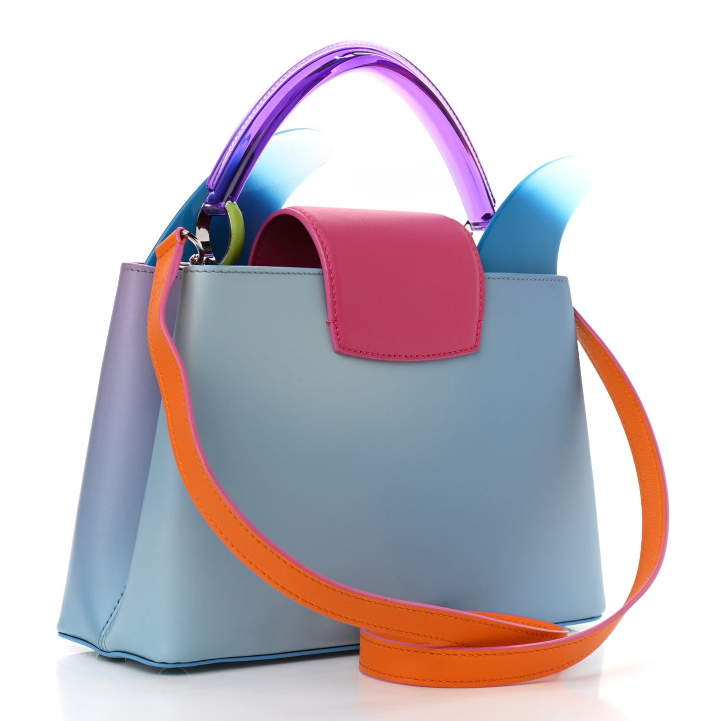 Calfskin Plexiglass ArtyCapucines PM Sam Falls Multicolor