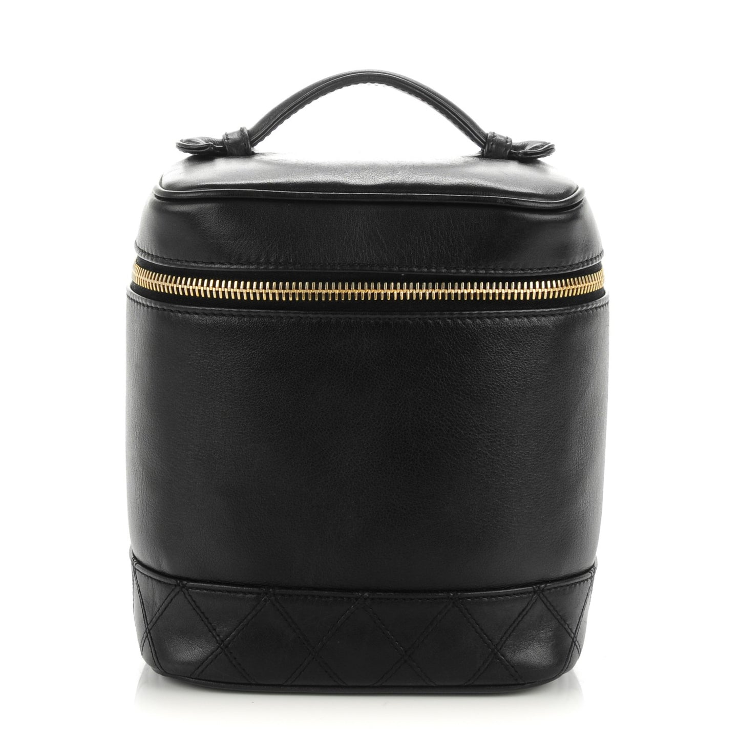 Lambskin Vanity Cosmetic Case Black