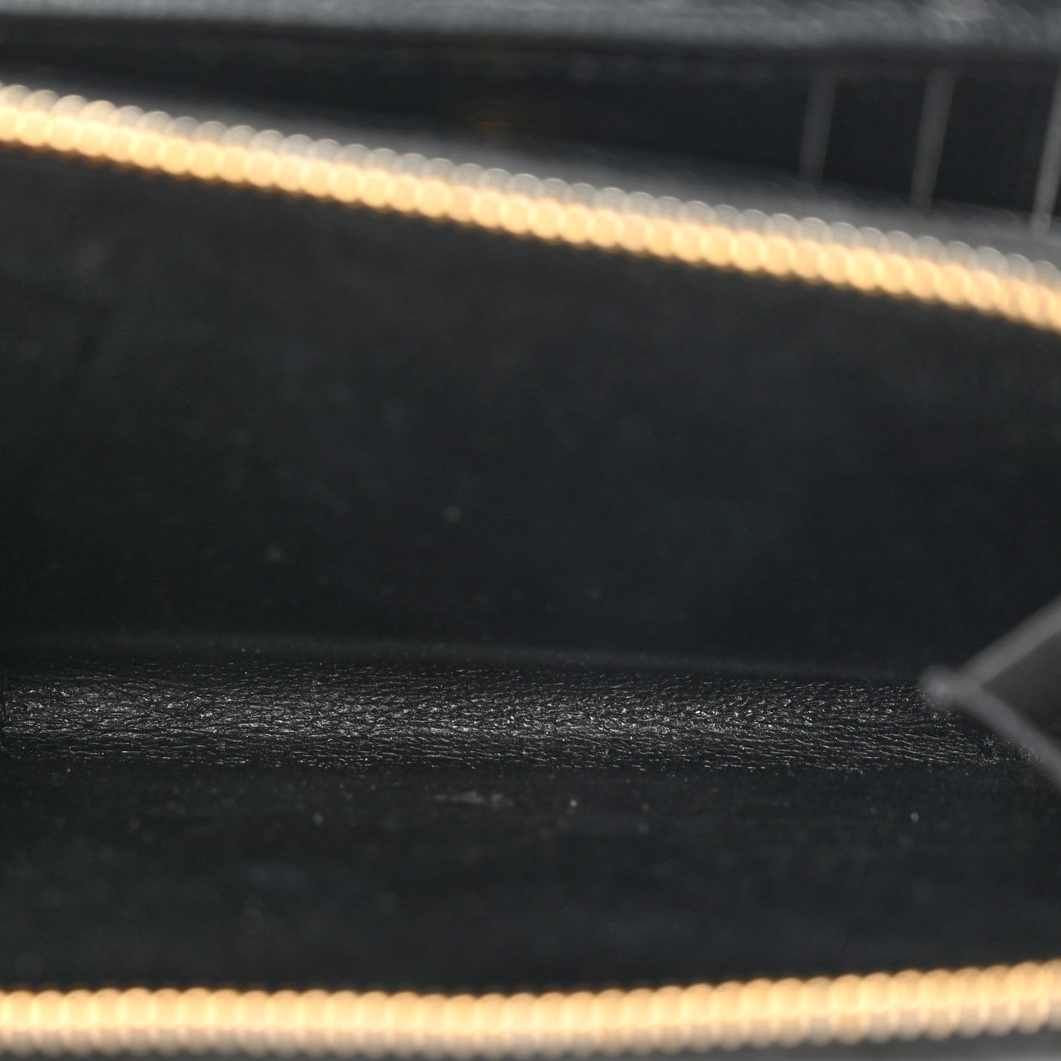 Saint Laurent Grain De Poudre Matelasse Chevron Monogram Compact Zip Around Wallet Black 6 of 8