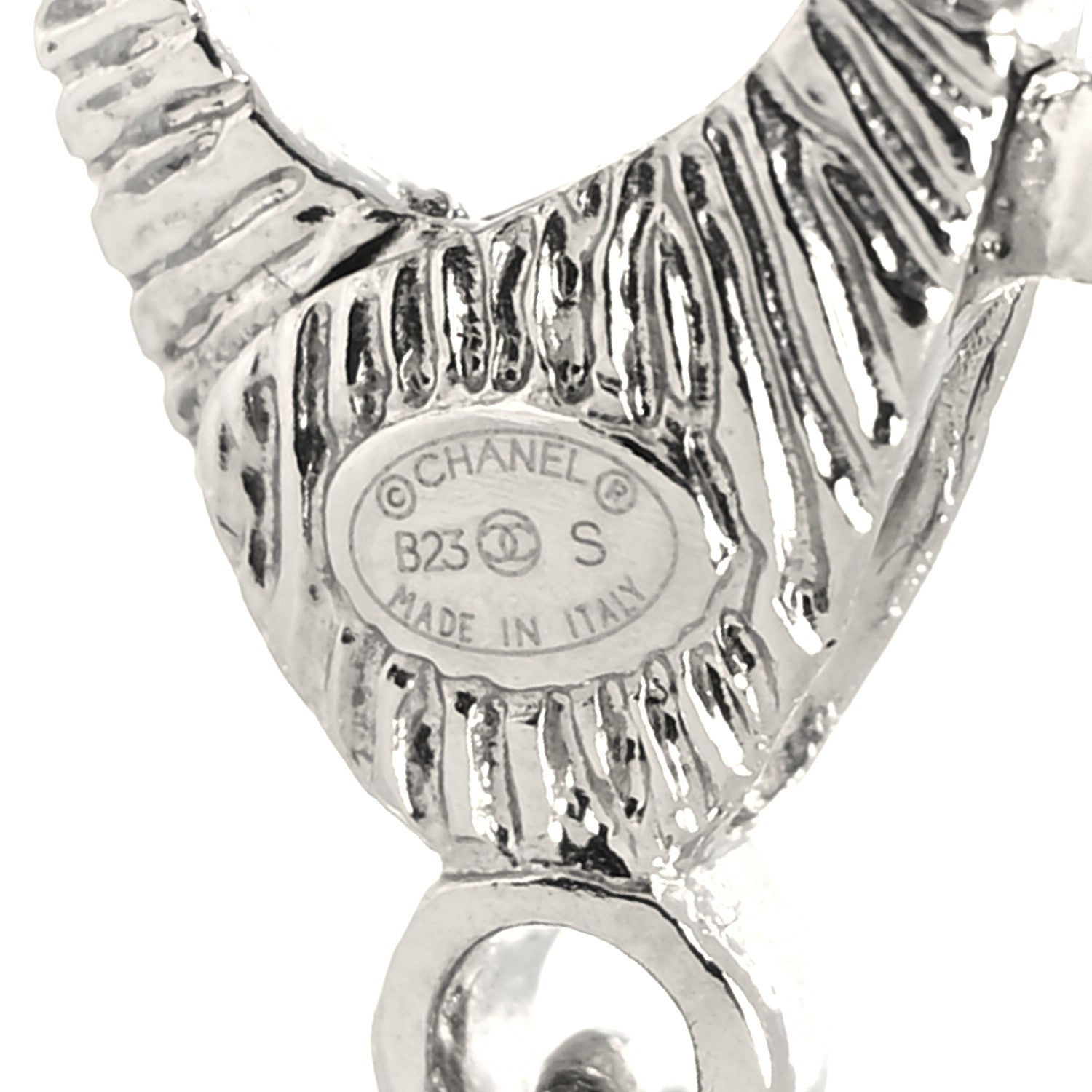 Chanel Pearl Crystal CC Choker Necklace Silver 5 of 5