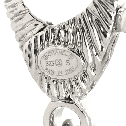 Chanel Pearl Crystal CC Choker Necklace Silver 5 of 5