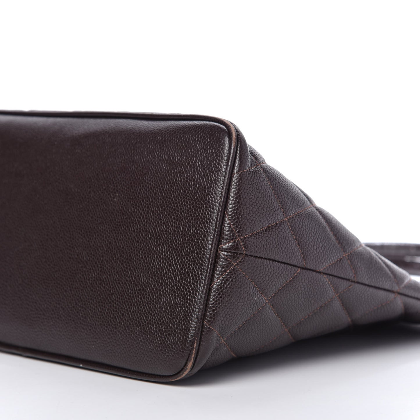 Caviar Quilted Medallion Tote Dark Brown