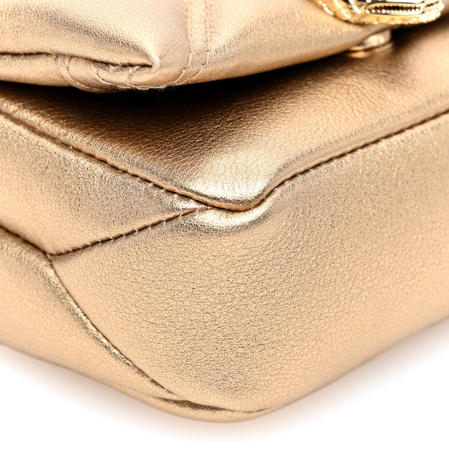 Bulgari Metallic Calfskin Serpenti Cabochon Micro Bag Gold 8 of 9