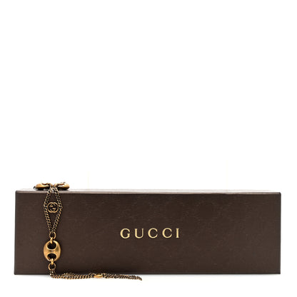 Gucci Metal Marina Link Long Necklace Aged Gold 5 of 5