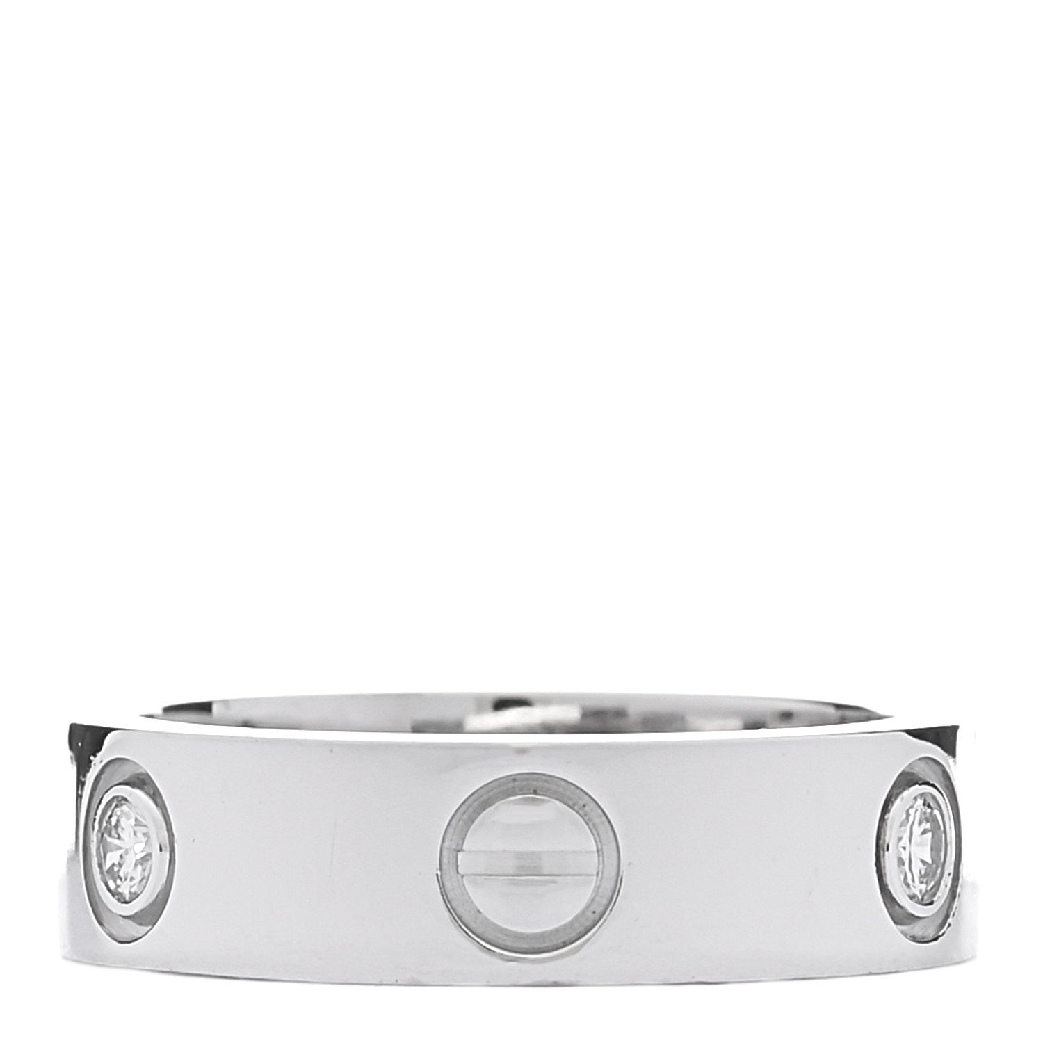 Cartier 18K White Gold 3 Diamond 5.5mm LOVE Ring 54 7 3 of 5