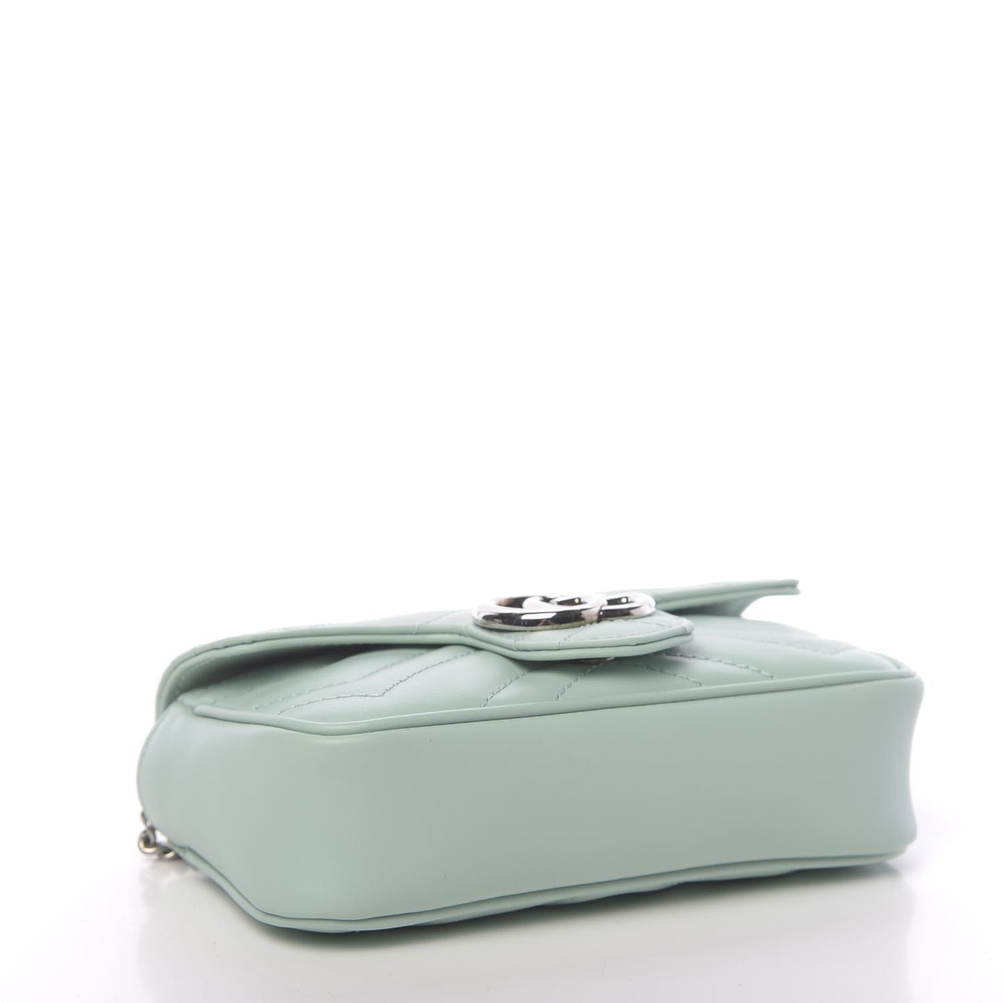 Calfskin Matelasse Super Mini GG Marmont Shoulder Bag Water Green