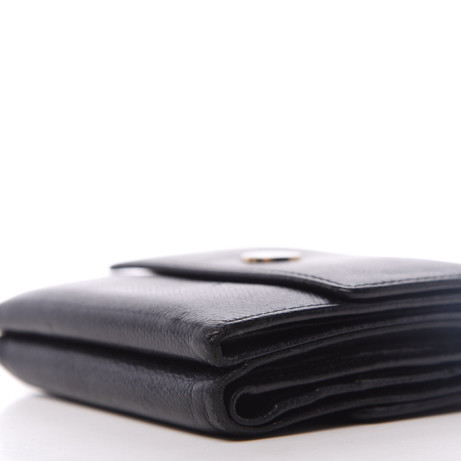 Chanel Grained Calfskin CC Button Flap Wallet Black 9 of 9